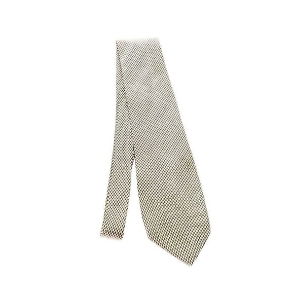 Kenneth Cole Silk Tie Brown Tan Geometric Woven - Picture 6 of 6